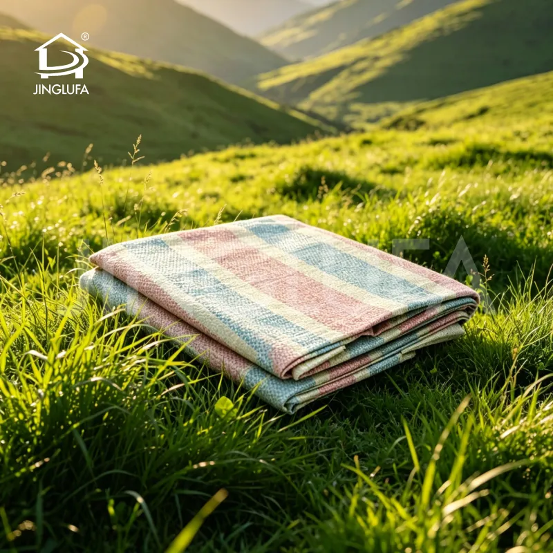 Virgin Double-Coated Striped Poly Fabric