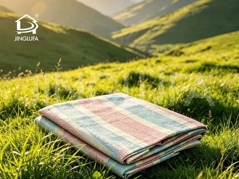 Virgin Double-Coated Striped Poly Fabric