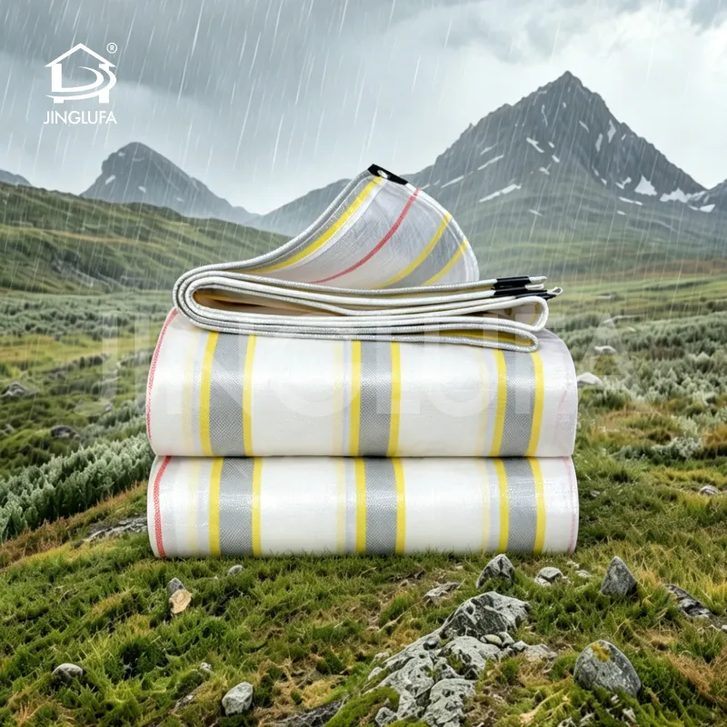 Gold & Silver Striped Virgin Double-Coated Poly Fabric (Custom)