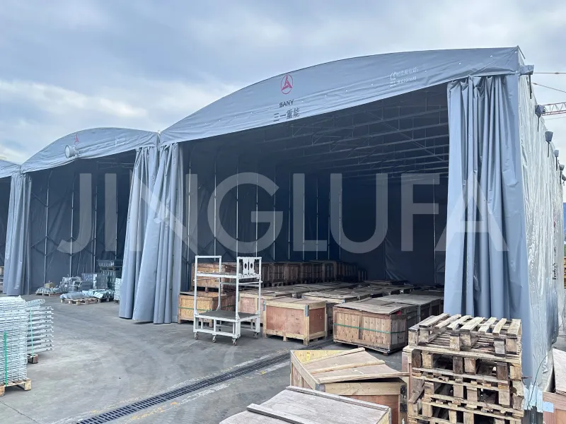 Manual Floor-Standing retractable tunnel tents