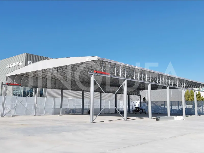 Suspended electric telescopic tunnel tent
