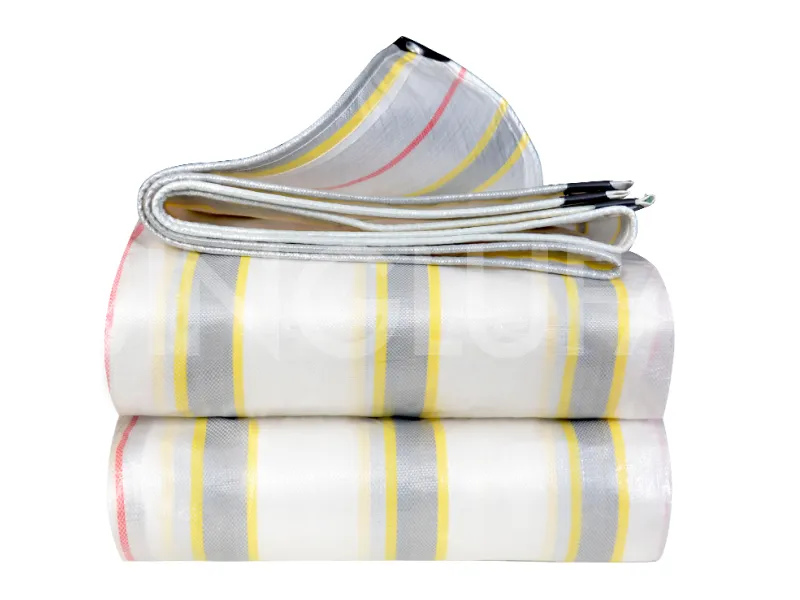 Gold & Silver Striped Virgin Double-Coated Poly Fabric (Custom)