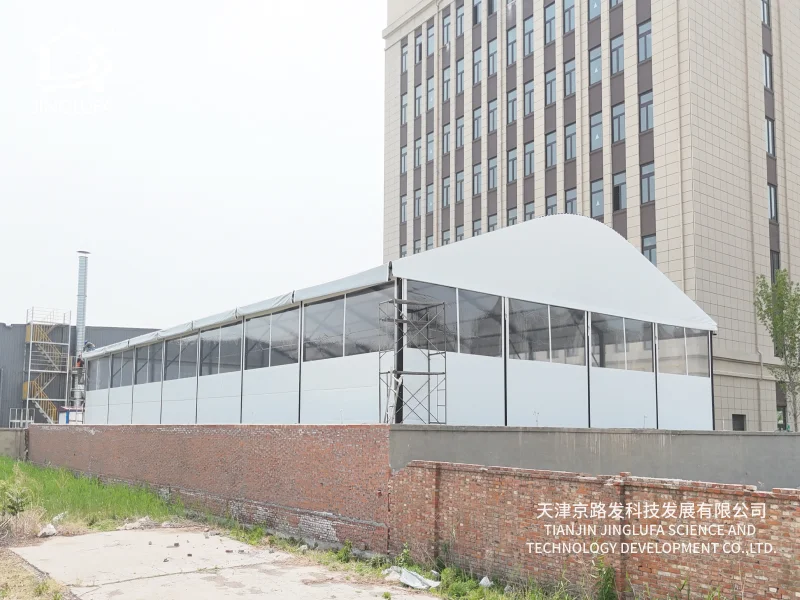Aluminum frame structure of heavy-duty event marquee tent with PVC cover