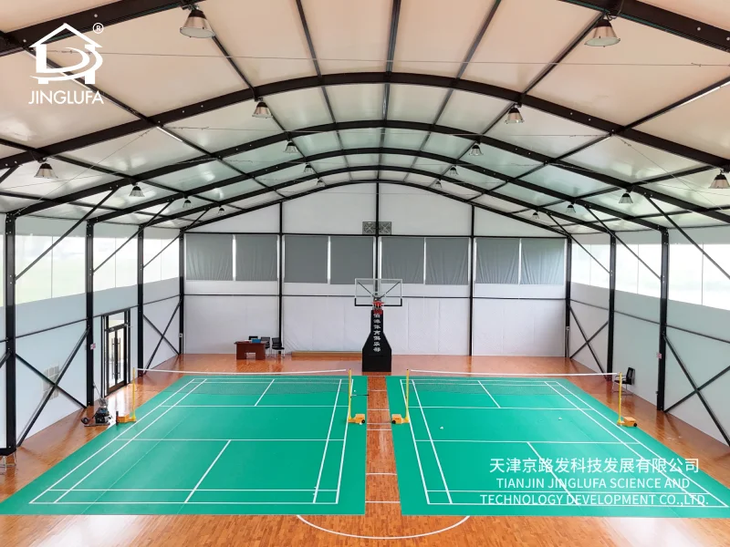 Commercial event marquee tent installed for outdoor exhibition and trade show